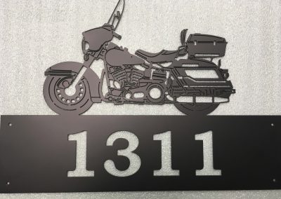 Motorcycle Waterjet cut sign